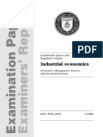 EC3099 - Industrial Economics - 2003 Examiners Commentaries - Zone-B