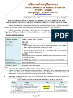 AIIMS MG ENGAGEMENT OF MEDICAL PHYSICIST ON CONTRACTUAL BASIS IN THE DEPARTMENT OF Nuclear Medicine at AIIMS MANGALAGIRI