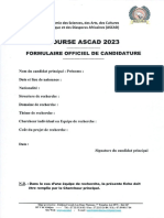 Formulaire Officiel de Candidature Bourses Ascad 2023