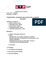 Organizador, Esquema de Producción y Versión Borrador