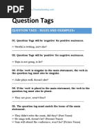 Question Tags Rules PDF Rules Forming Tag Question PDF