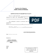 Cs Form No. 4 Certification of Assumption To Duty