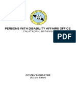 PDAO Citizen's Charter Indicating Mechanism For The Issuance of Persons With Disability ID