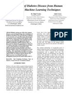 Identification of Diabetes Disease From Human Blood Using Machine Learning Techniques