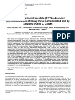 Ethylenediaminetetraacetate (EDTA) - Assisted Phytoremediation of Heavy Metal Contaminated Soil by Eleusine Indica L. Gearth