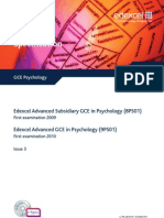 Psychology GCE Edexcel Spec