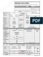 CS Form No. 212 Personal Data Sheet Revised