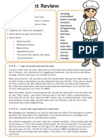 Food Review Writing Frame - Ver - 1