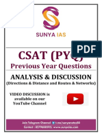 CSAT PYQs Directions & Distance and Routes & Networks Sunya IAS