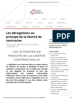 Les Dérogations Au Principe de La Liberté de Contracter - Fiches - Cours