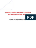 BFSI BA Interview Questions and Answers