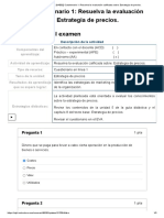 Examen - (AAB02) Cuestionario 1 - Resuelva La Evaluación Calificada Sobre - Estrategia de Precios