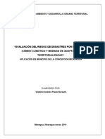 Evaluación Del Riesgo de Desastres Por Efectos de Cambio Climático y Medidas de Adaptacion Territorializadas