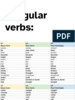 PAST FORM VERBS Irregular and Regular