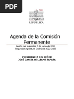 Agenda de La Comisión Permanente Del Congreso para El 7 de Junio