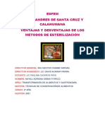 Ventajas y Desventajas de Los Metodos de Esterilización