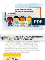 Slide Informações Do Acolhimento Institucional