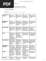 Big Project Rubric