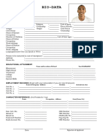 Biodata Format For Job