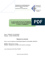 Memoire Final Ange Stephanie CHIGOU La Qaulité Dans Le Tourisme Un Enjeu de Developpement Cas Du Cameroun