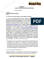 Carta de Conformacion Union Temporal Alimentando Futuro