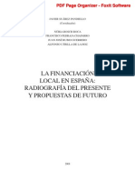 La Financiación Local en España: Radiografía Del Presente Y Propuestas de Futuro