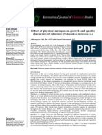 Effect of Physical Mutagen On Growth and Quality Characters of Tuberose (Polianthes Tuberosa L.)