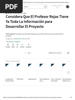 Considera Que El Profesor Rojas Tiene Ya Toda La Información para Desarrollar El Proyecto - PDF - Evaluación - Maestros