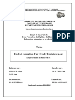 Etude Et Conception D'un Vérin Hydrostatique Pour Applications Industrielles