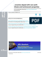 Mgal O Ceramics Doped With Rare Earth Ions: Synthesis and Luminescent Properties