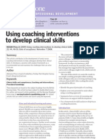 Learning Zone: Using Coaching Interventions To Develop Clinical Skills