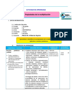 Sesión # Propiedades de La Multiplicación