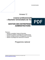 Licence Professionnelle Bachelor Universitaire de Technologie Gestion Des Entreprises Et Des Administrations