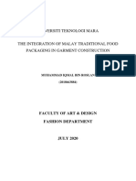 The Integration of Malay Traditional Food Packaging in Garment Construction