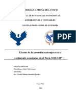 Efectos de La Inversion Extranjera en El Crecimiento Económico El Peru 2010