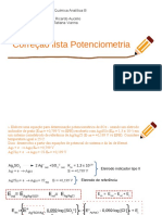 Gabarito Da Lista Potenciometria em PDF