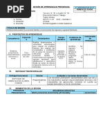 SESIÓN DE APRENDIZAJE #1 - 1 Y 2 Grado