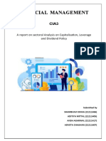 Report Om Sectoral Analysids On Capitalisation, Leverage and Dividend Policy