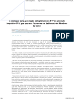 A Liberação para Apreciação Pelo Plenário Do STF Do Anômalo Inquérito 4781 (Que Apura As Fake News em Detrimento de Membros Da Corte)