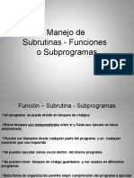 Primera Clase Manejo de Funciones o Subrutinas