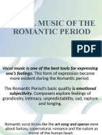 Vocal Music of The Romantic Period