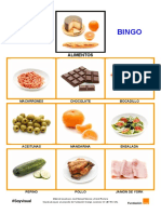 Bingo de Los Alimentos 6 Cartones 3x3