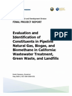 Evaluation and Identification of Constituents in Pipeline Natural Gas, Biogas, and Biomethane in California 2020