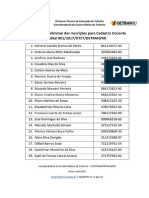 Resultado Preliminar Cadastro Docente CEPTRAN DETRAN