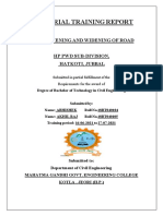 Industrial Training Report: Strengthening and Widening of Road HP PWD Sub-Division, Hatkoti, Jubbal