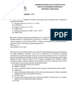 Lista de Exercicio - Unidade I - FT3