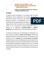 El Enfoque de Sistemas y de Contingencias Dentro Del Contextro Organizacional