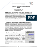 O Ensino de Matemática Por Meio Da Contextualização e Da Pesquisa