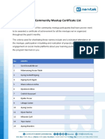 NCM Partcipants Certificate List