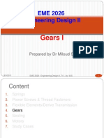 EME 2026 Engineering Design II: Gears I